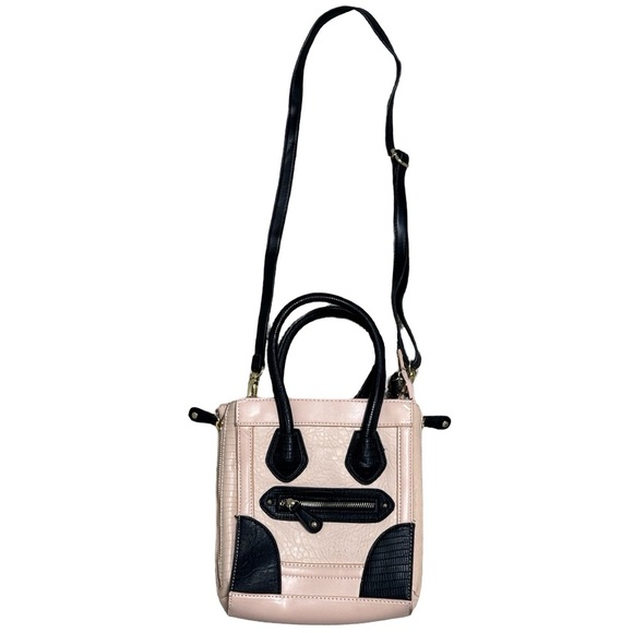 ALDO Mini Satchel Crossbody – Blush Pink & Black - Picture 1 of 7